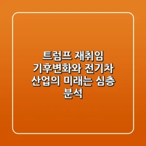 트럼프 재취임, 기후변화와 전기차 산업의 미래는? 심층 분석!