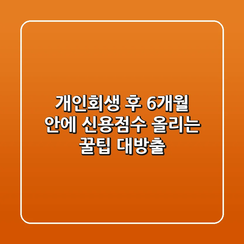 개인회생 후 6개월 안에 신용점수 올리는 꿀팁 대방출!