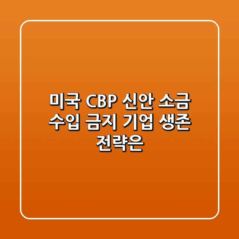 미국 CBP 신안 소금 수입 금지, 기업 생존 전략은?