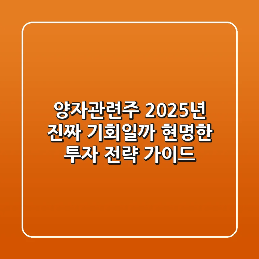 양자관련주 2025년, 진짜 기회일까? 현명한 투자 전략 가이드