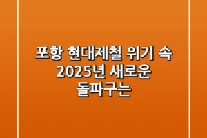 포항 현대제철, 위기 속 2025년 새로운 돌파구는?