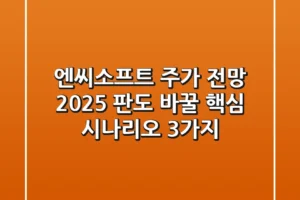 엔씨소프트 주가 전망 2025, 판도 바꿀 핵심 시나리오 3가지