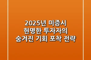 2025년 미증시, 현명한 투자자의 숨겨진 기회 포착 전략