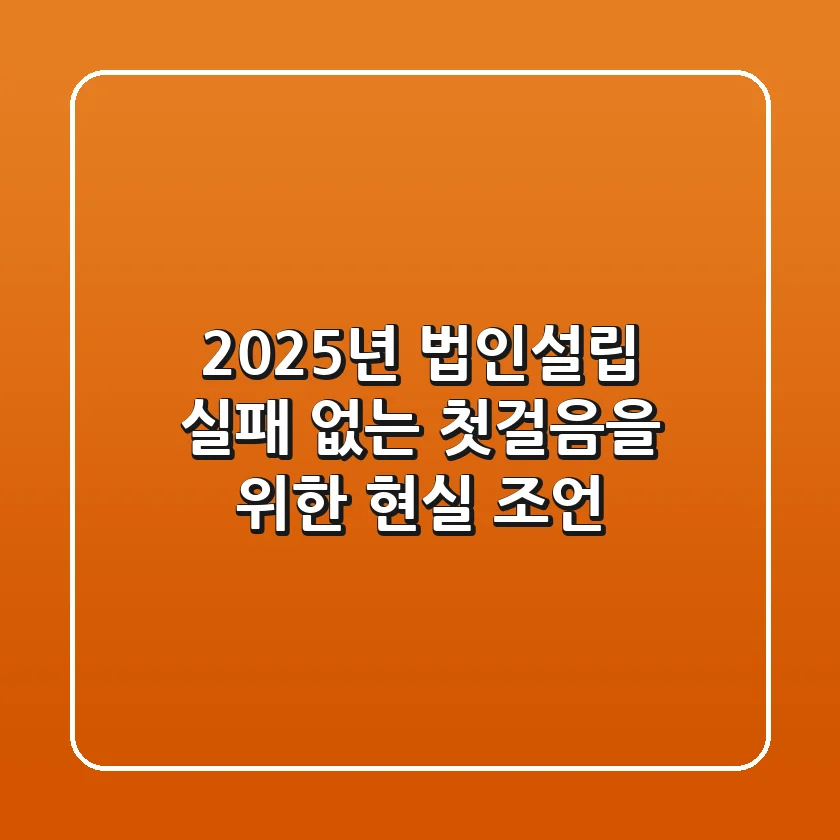 2025년 법인설립, 실패 없는 첫걸음을 위한 현실 조언