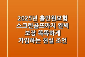 2025년 홀인원보험, 스크린골프까지 완벽 보장! 똑똑하게 가입하는 현실 조언