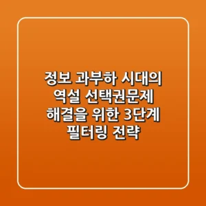 "정보 과부하 시대의 역설", 선택권문제 해결을 위한 3단계 필터링 전략