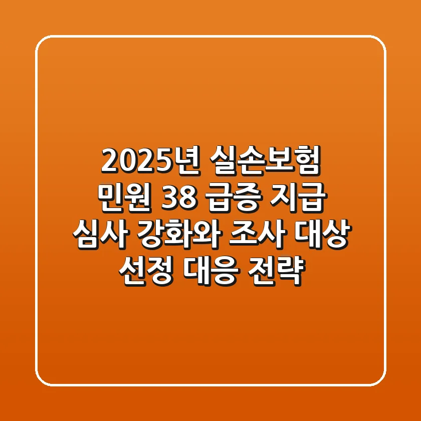 "2025년 실손보험 민원 38% 급증", 지급 심사 강화와 조사 대상 선정 대응 전략