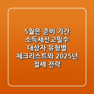 "5월은 준비 기간", 소득세신고필수 대상자 유형별 체크리스트와 2025년 절세 전략