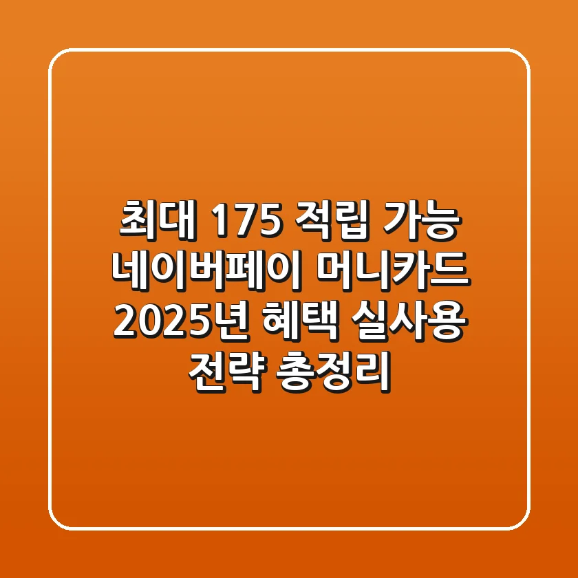"최대 17.5% 적립 가능!", 네이버페이 머니카드 2025년 혜택, 실사용 전략 총정리