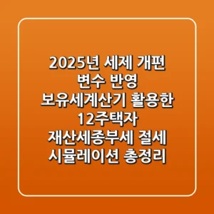 "2025년 세제 개편 변수 반영", 보유세계산기 활용한 1·2주택자 재산세·종부세 절세 시뮬레이션 총정리