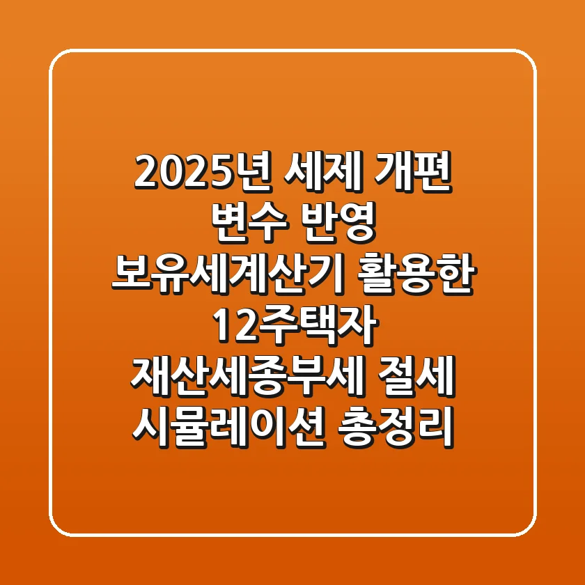 "2025년 세제 개편 변수 반영", 보유세계산기 활용한 1·2주택자 재산세·종부세 절세 시뮬레이션 총정리