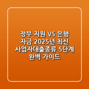 "정부 지원 VS 은행 자금", 2025년 최신 사업자대출종류 5단계 완벽 가이드