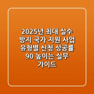"2025년 최대 실수 방지", 국가 지원 사업 유형별 신청 성공률 90% 높이는 실무 가이드