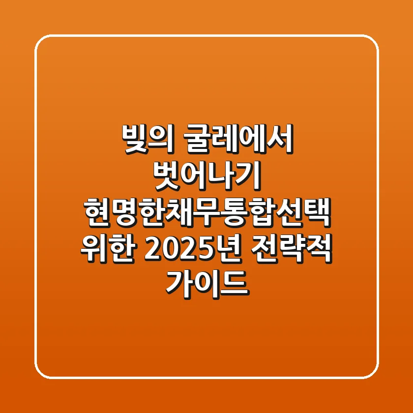 "빚의 굴레에서 벗어나기", 현명한채무통합선택 위한 2025년 전략적 가이드