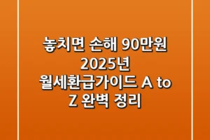 “놓치면 손해 90만원”, 2025년 월세환급가이드 A to Z 완벽 정리