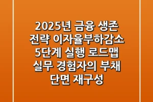 “2025년 금융 생존 전략”, 이자율부하감소 5단계 실행 로드맵 (실무 경험자의 부채 단면 재구성)