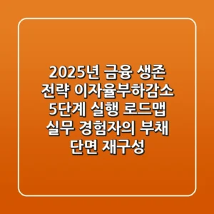 "2025년 금융 생존 전략", 이자율부하감소 5단계 실행 로드맵 (실무 경험자의 부채 단면 재구성)