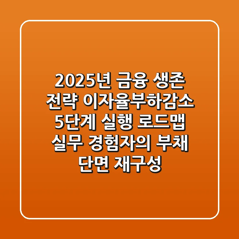 "2025년 금융 생존 전략", 이자율부하감소 5단계 실행 로드맵 (실무 경험자의 부채 단면 재구성)