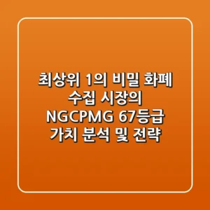 "최상위 1%의 비밀", 화폐 수집 시장의 NGC/PMG 67등급 가치 분석 및 전략