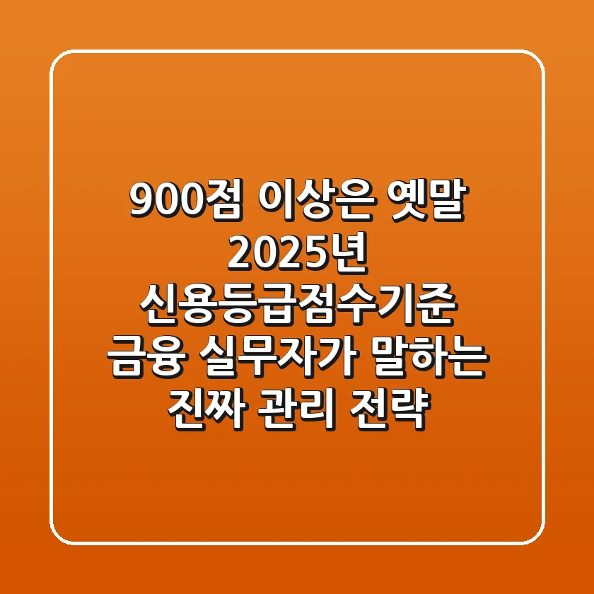 "900점 이상은 옛말", 2025년 신용등급점수기준, 금융 실무자가 말하는 진짜 관리 전략