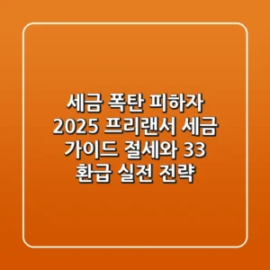 "세금 폭탄 피하자", 2025 프리랜서 세금 가이드: 절세와 3.3% 환급 실전 전략