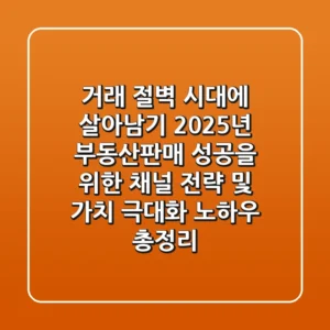 "거래 절벽 시대에 살아남기", 2025년 부동산판매 성공을 위한 채널 전략 및 가치 극대화 노하우 총정리