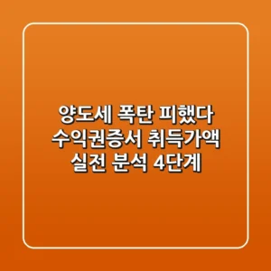 "양도세 폭탄 피했다", 수익권증서 취득가액 실전 분석 4단계