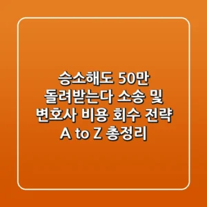 "승소해도 50%만 돌려받는다", 소송 및 변호사 비용 회수 전략 A to Z 총정리