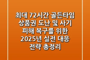 “최대 72시간 골든타임”, 상품권 도난 및 사기 피해 복구를 위한 2025년 실전 대응 전략 총정리