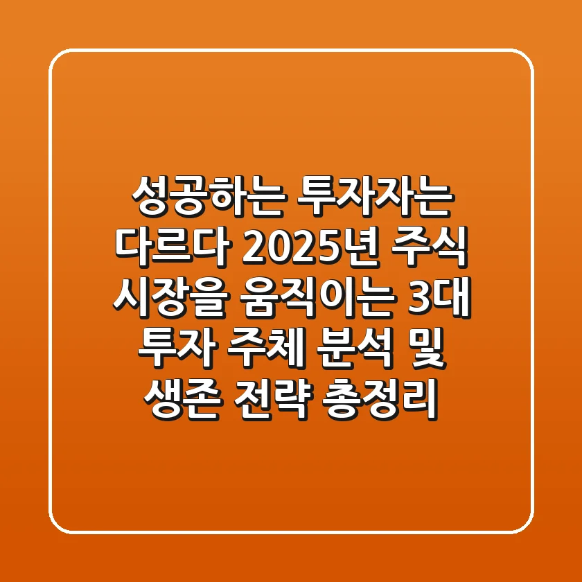 "성공하는 투자자는 다르다", 2025년 주식 시장을 움직이는 3대 투자 주체 분석 및 생존 전략 총정리