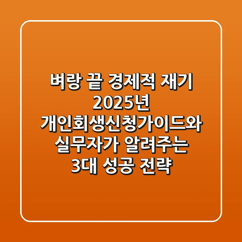 "벼랑 끝 경제적 재기, 2025년 개인회생신청가이드와 실무자가 알려주는 3대 성공 전략"