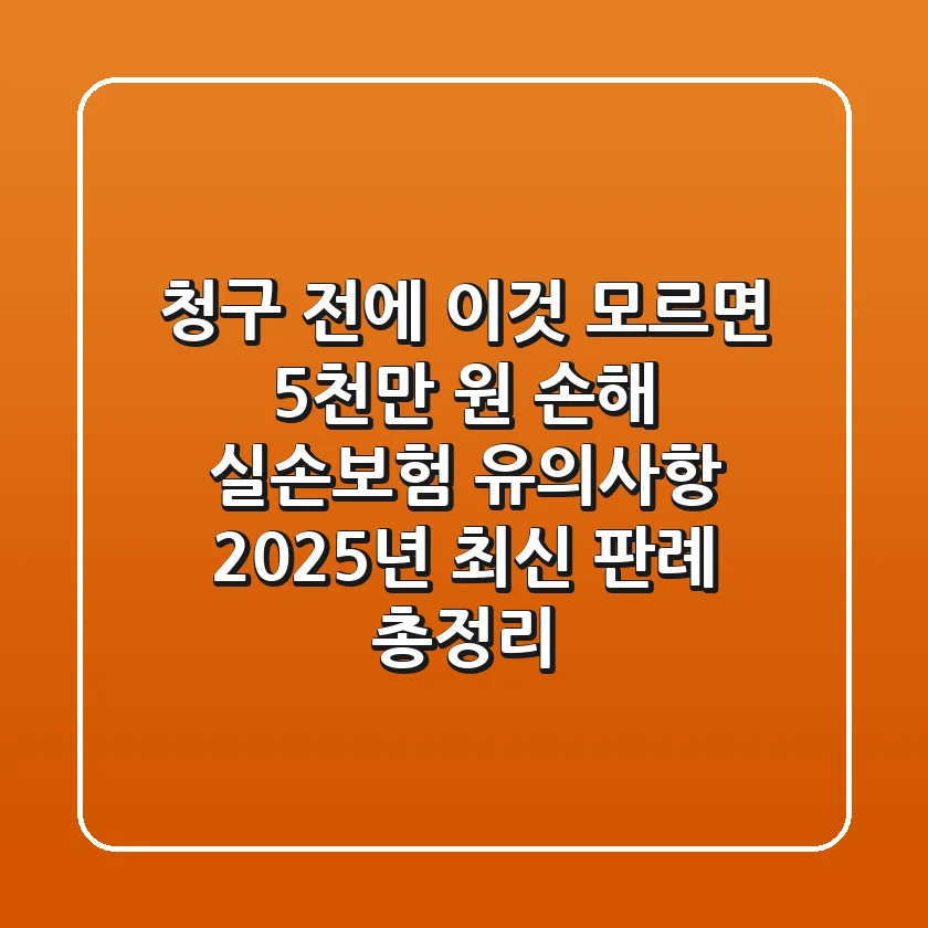 "청구 전에 이것 모르면 5천만 원 손해", 실손보험 유의사항 2025년 최신 판례 총정리