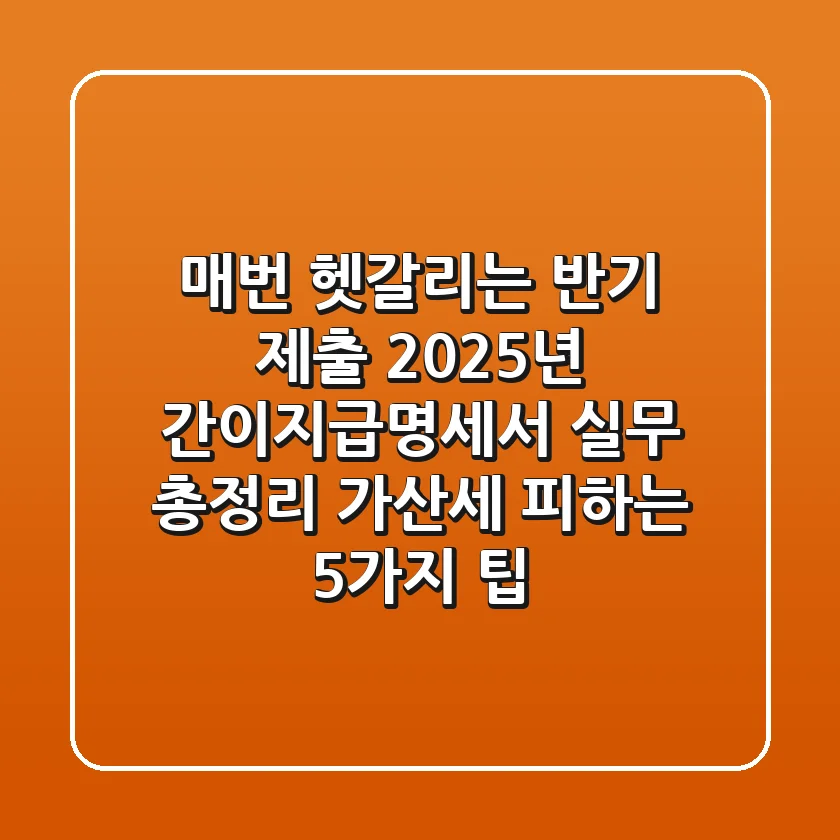 "매번 헷갈리는 반기 제출", 2025년 간이지급명세서 실무 총정리: 가산세 피하는 5가지 팁