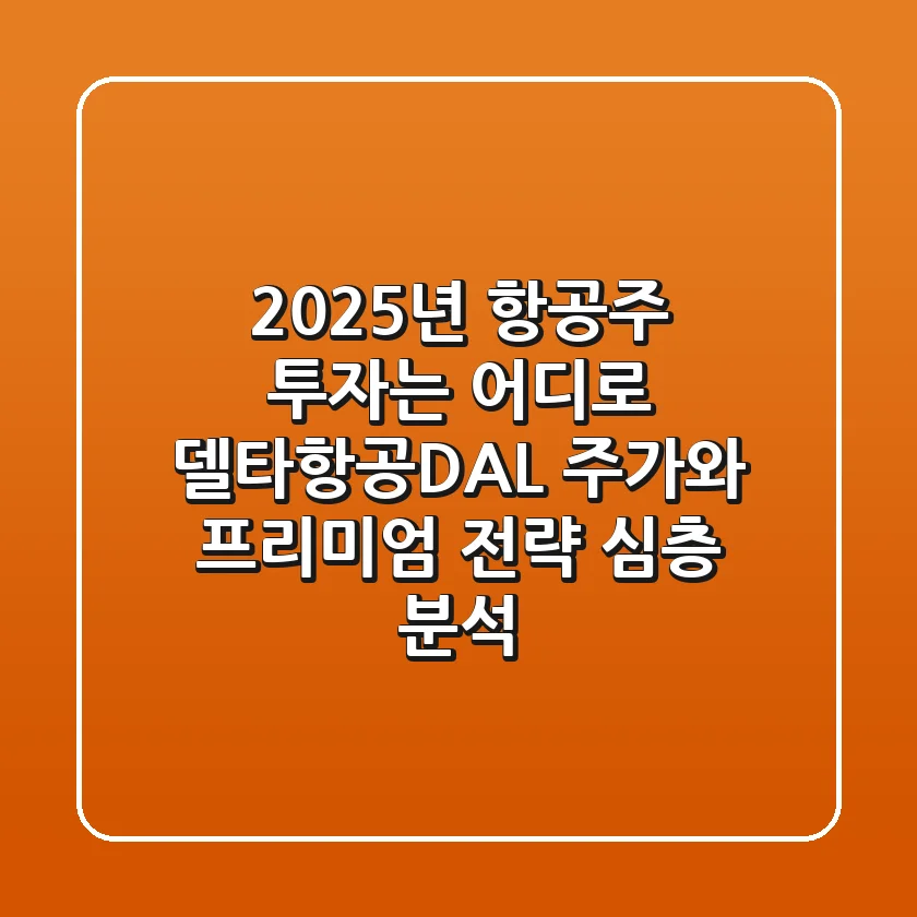 "2025년 항공주 투자는 어디로?", 델타항공(DAL) 주가와 프리미엄 전략 심층 분석