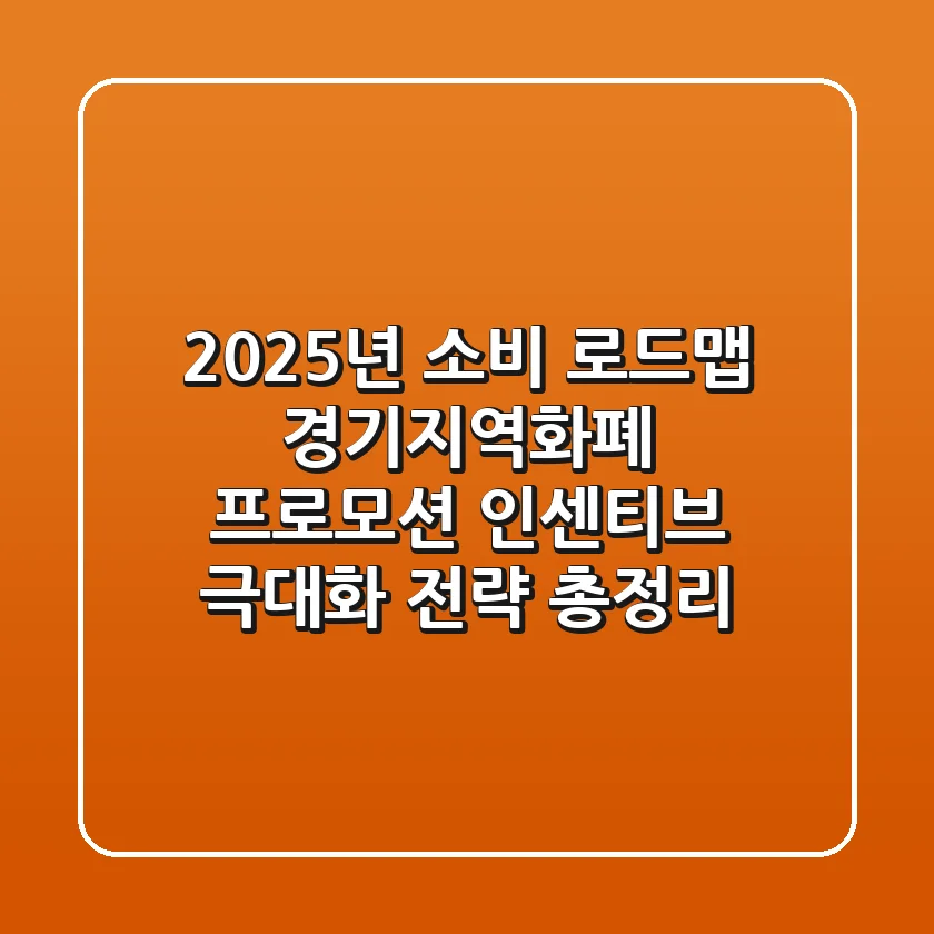"2025년 소비 로드맵", 경기지역화폐 프로모션 인센티브 극대화 전략 총정리