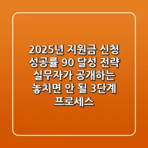 "2025년 지원금 신청 성공률 90% 달성 전략", 실무자가 공개하는 놓치면 안 될 3단계 프로세스