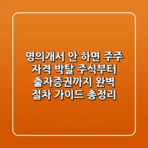 "명의개서 안 하면 주주 자격 박탈?", 주식부터 출자증권까지 완벽 절차 가이드 총정리