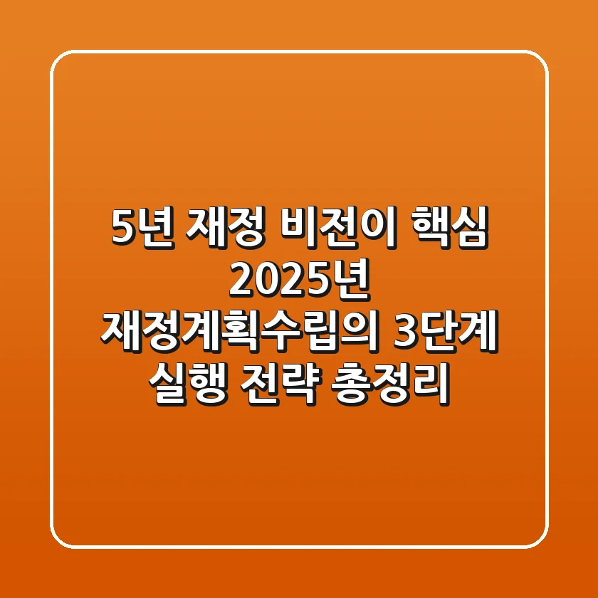 "5년 재정 비전이 핵심", 2025년 재정계획수립의 3단계 실행 전략 총정리