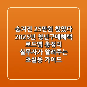 "숨겨진 25만원+α 찾았다", 2025년 청년구매혜택 로드맵 총정리: 실무자가 알려주는 초실용 가이드